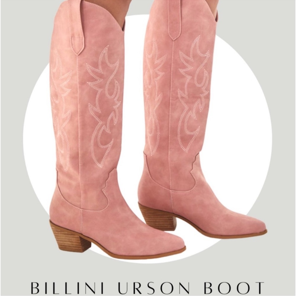 Billini Urson Pink Pointed Toe Knee High Cowgirl Western Boot